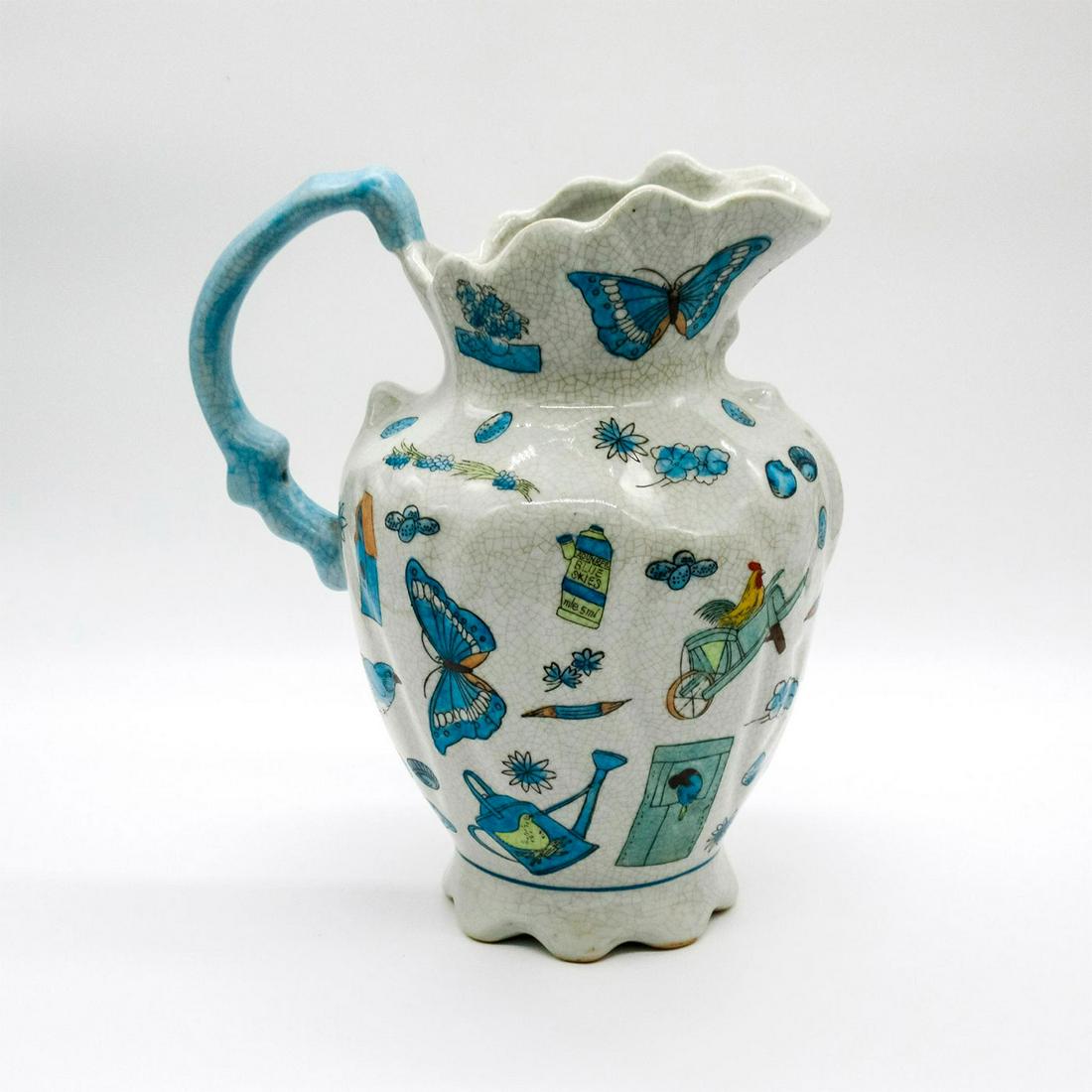 Vintage Glazed Folk Art Pottery Jug (1 of 3)