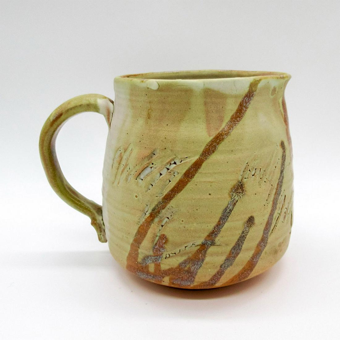 Signed Handmade Pottery Glazed Jug (1 of 3)