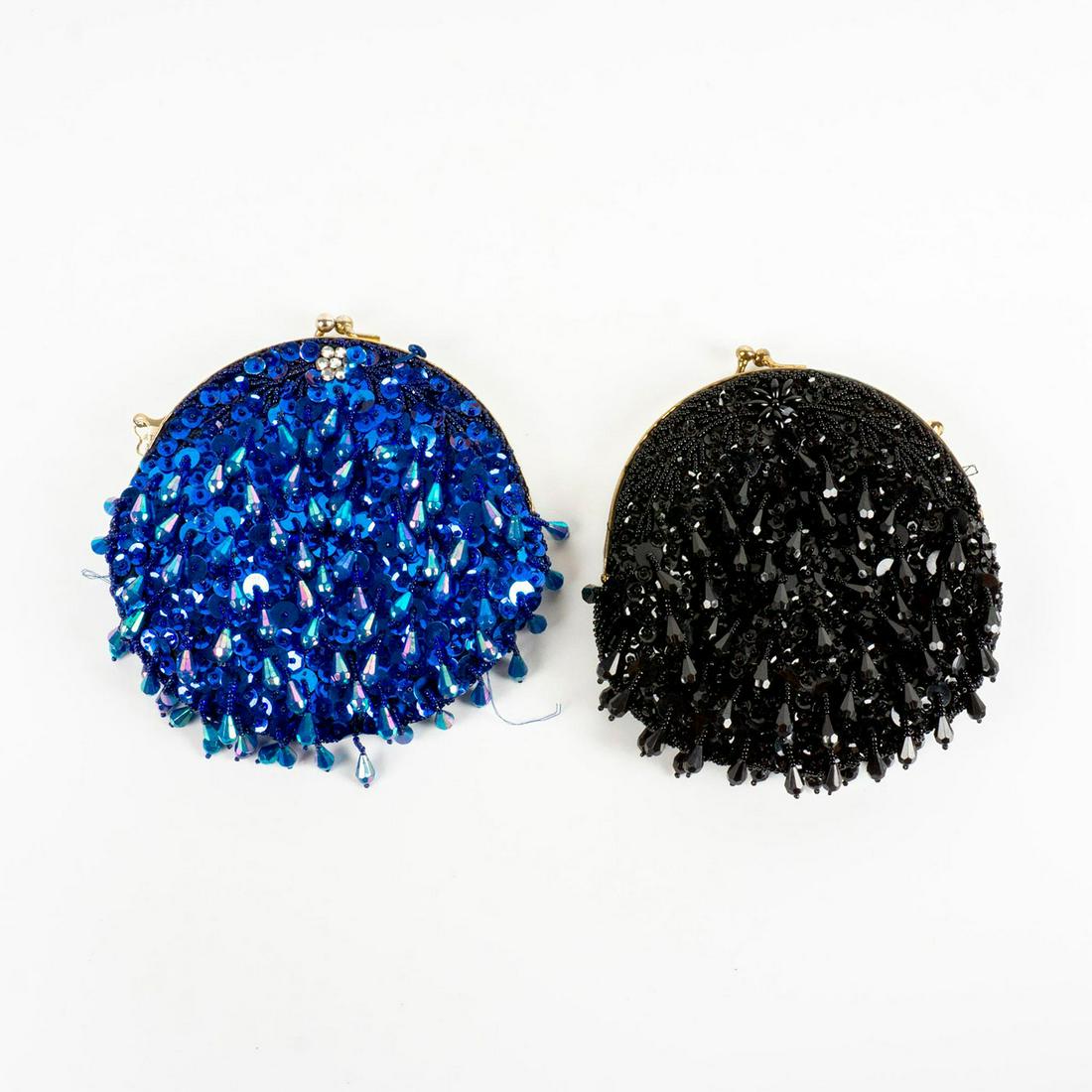 2pc Vintage Beaded and Sequined Clutch Purses (1 of 3)