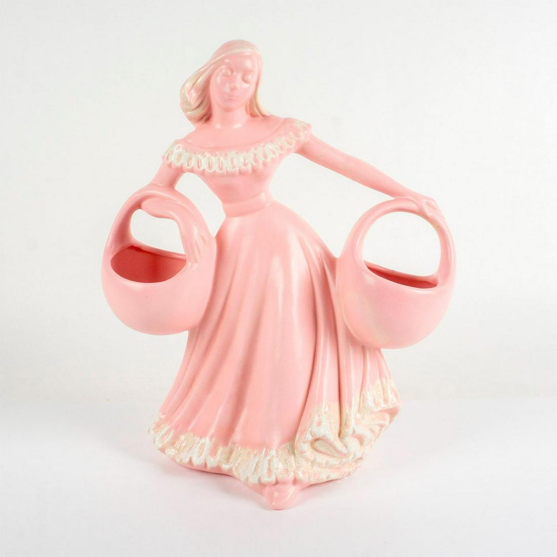 Large Vintage Ceramic Planter, Lady With Baskets (1 of 3)