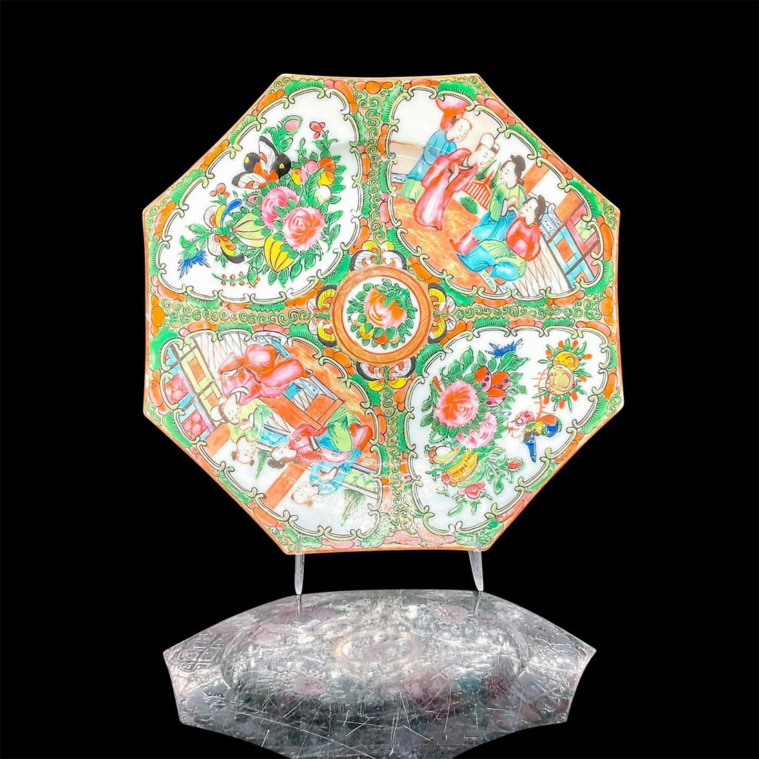 Antique Chinese Famille Rose Octagonal Plate (1 of 2)