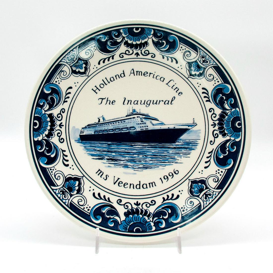 Royal Goedewaagen Blue Delft Plate, MS Veendam 1996 (1 of 3)