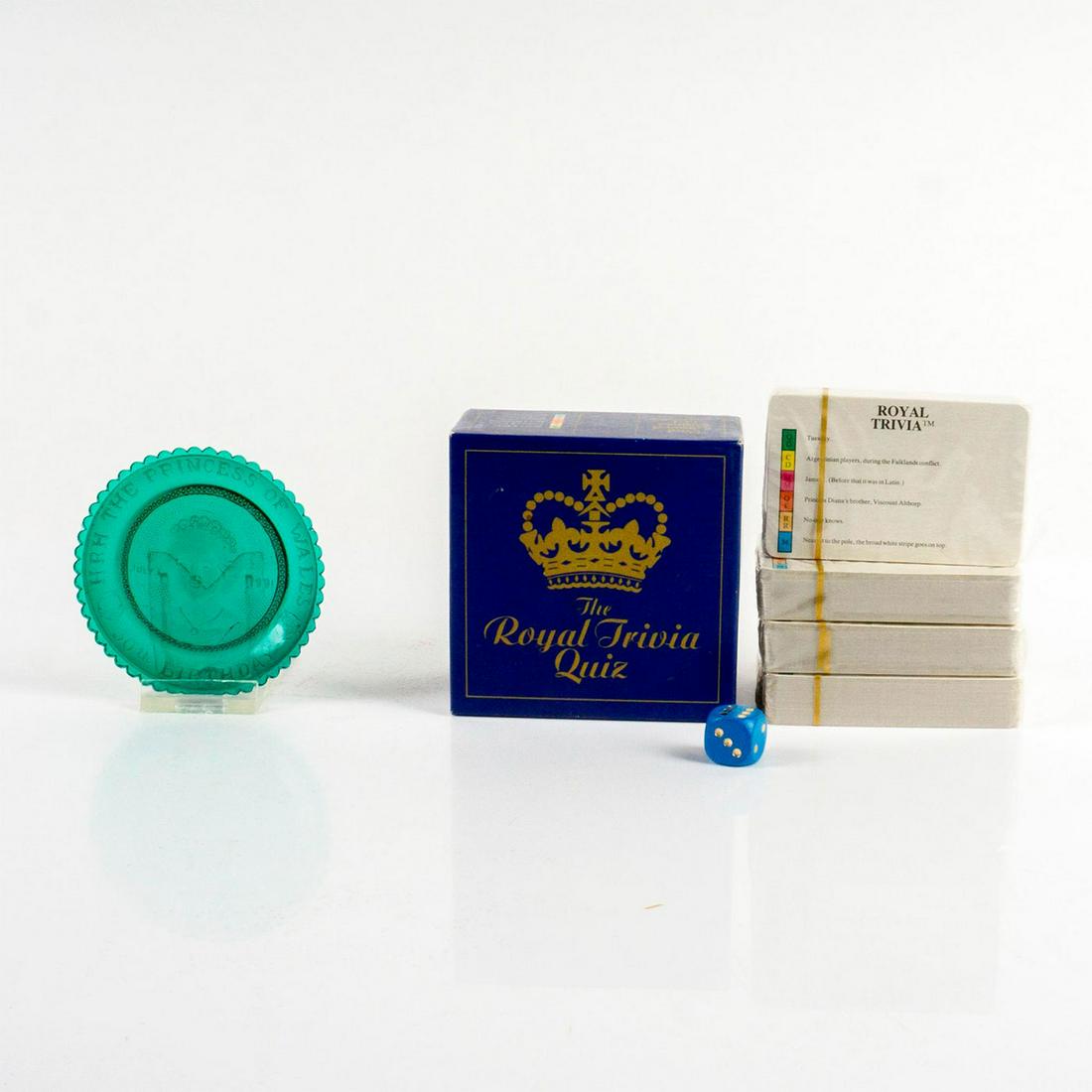 2pc Vintage Commemorative Princess Diana Plate and Royal Trivia Game (1 of 1)