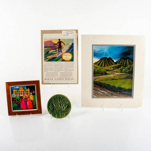 4pc Hoenig Pottery Maui Dish and Hawaiiana Prints (0406) on Dec 28