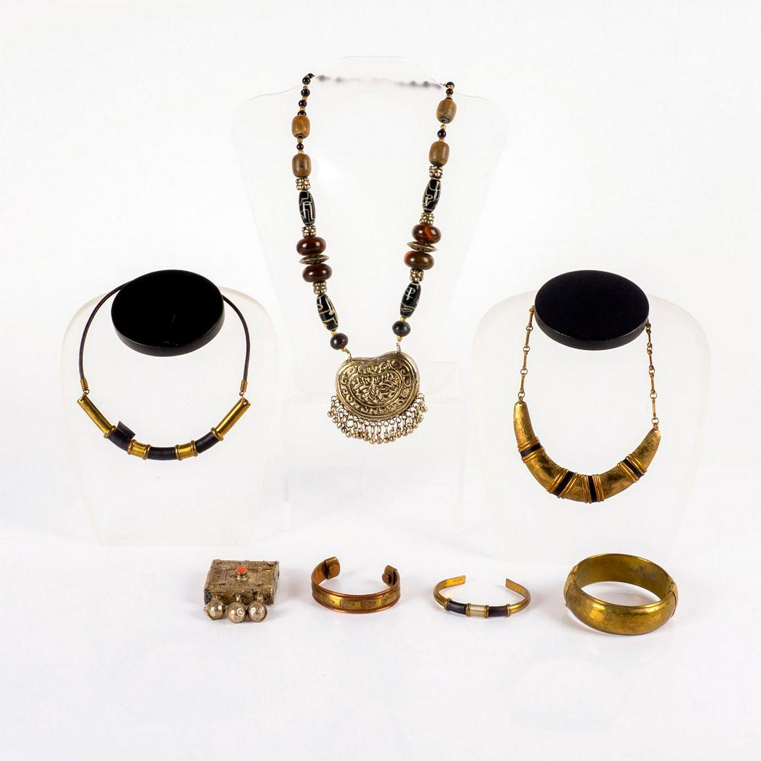 7pc Brass Tone Tribal Jewelry Set (1 of 20)