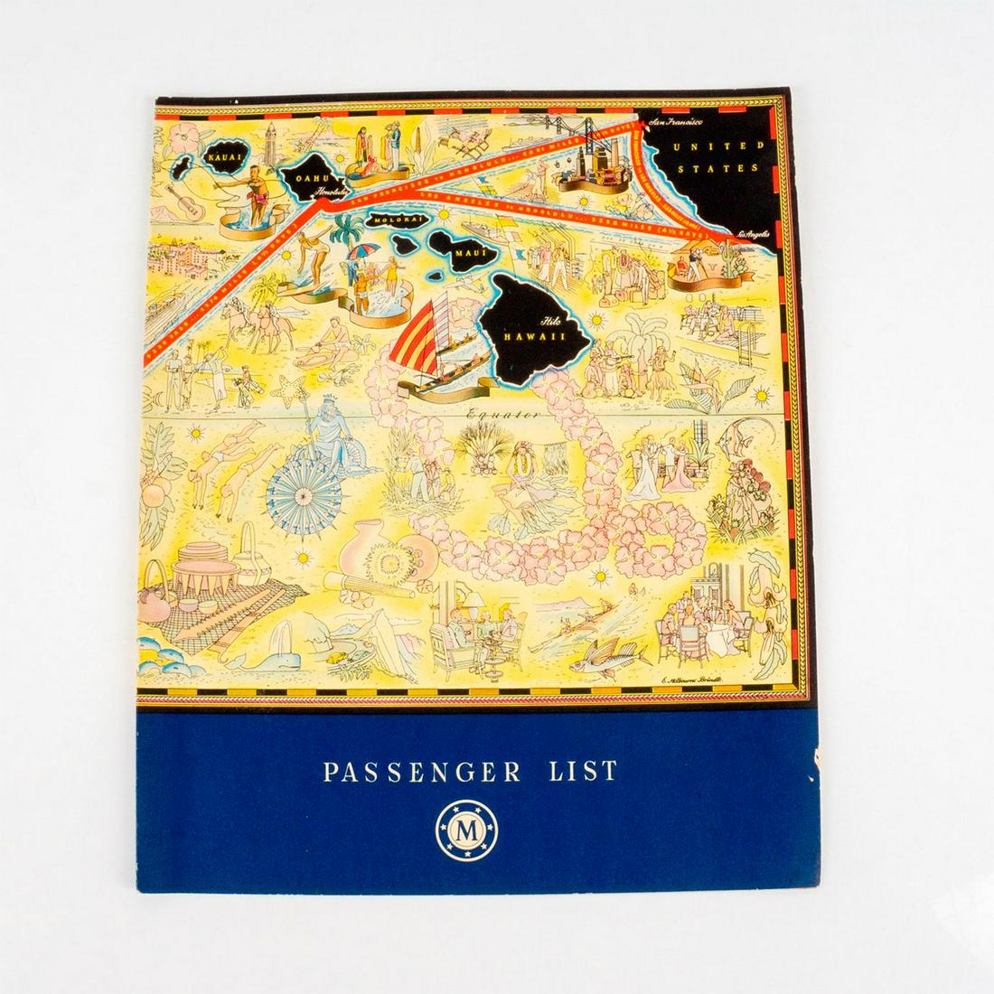 1939 Matson Lines SS Mariposa 1st Class Passenger List (1 of 4)