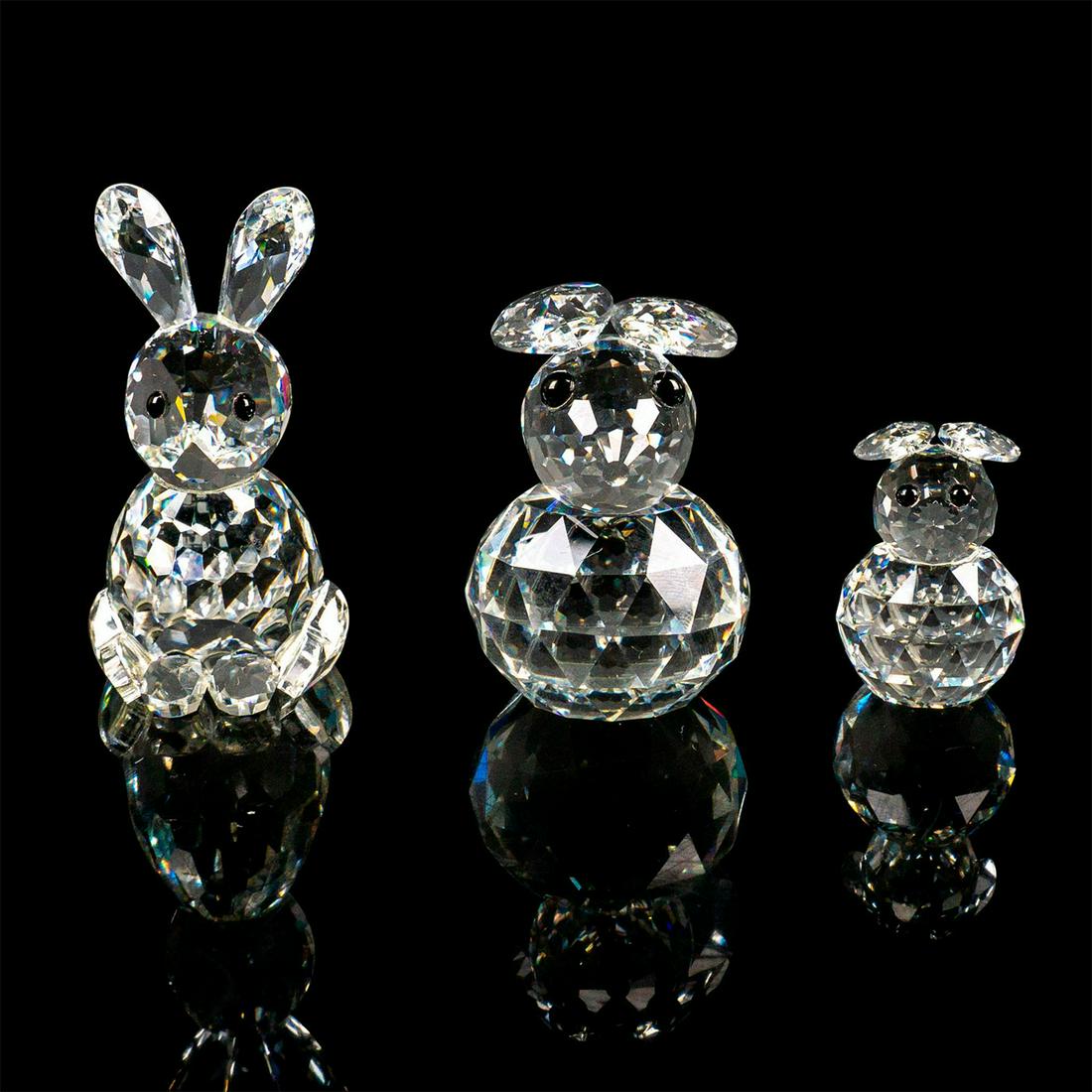 3pc Swarovski Crystal Figurines, Rabbits (1 of 4)