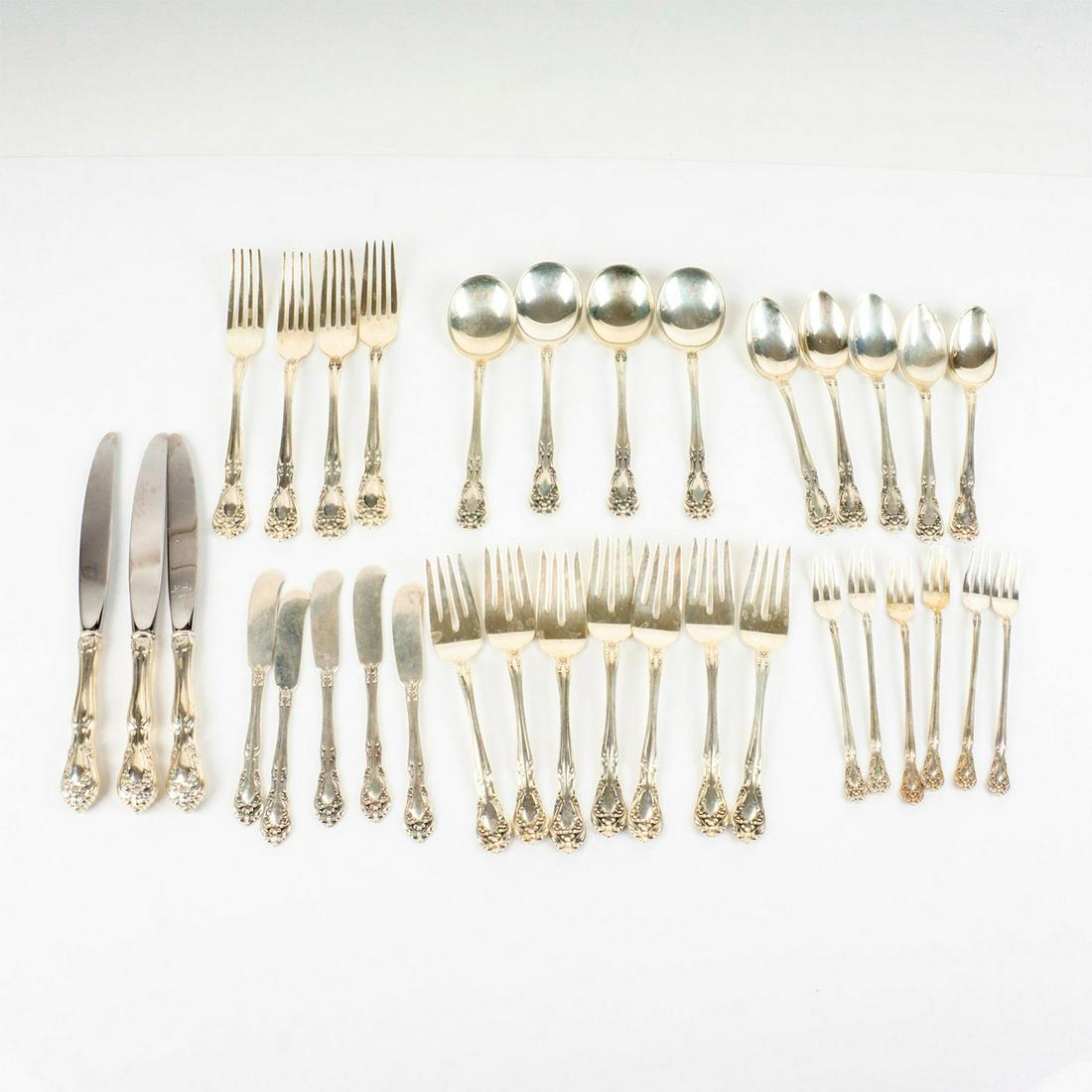 34pc Alvin Sterling Silver Flatware, Chateau Rose (1 of 4)