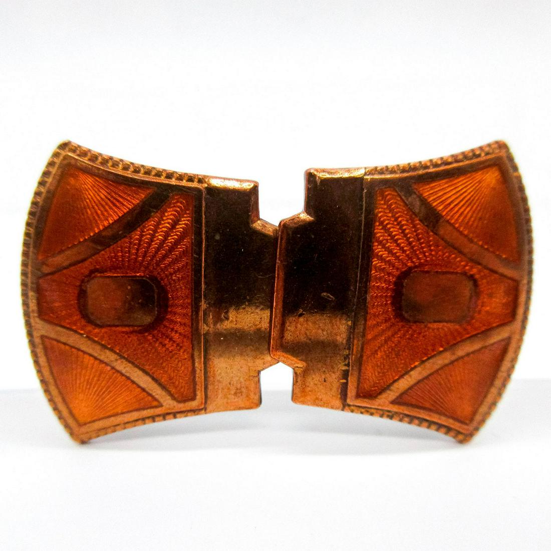 2pc Copper Art Deco Cloak Clasp (1 of 4)