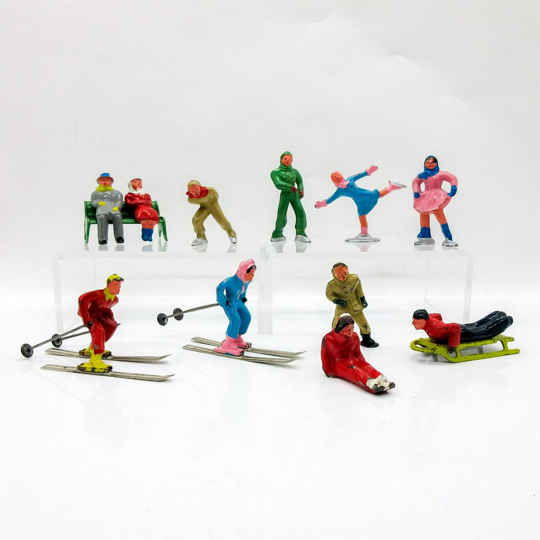 10pc Vintage Metal Figures, Winter in the Village (1 of 2)