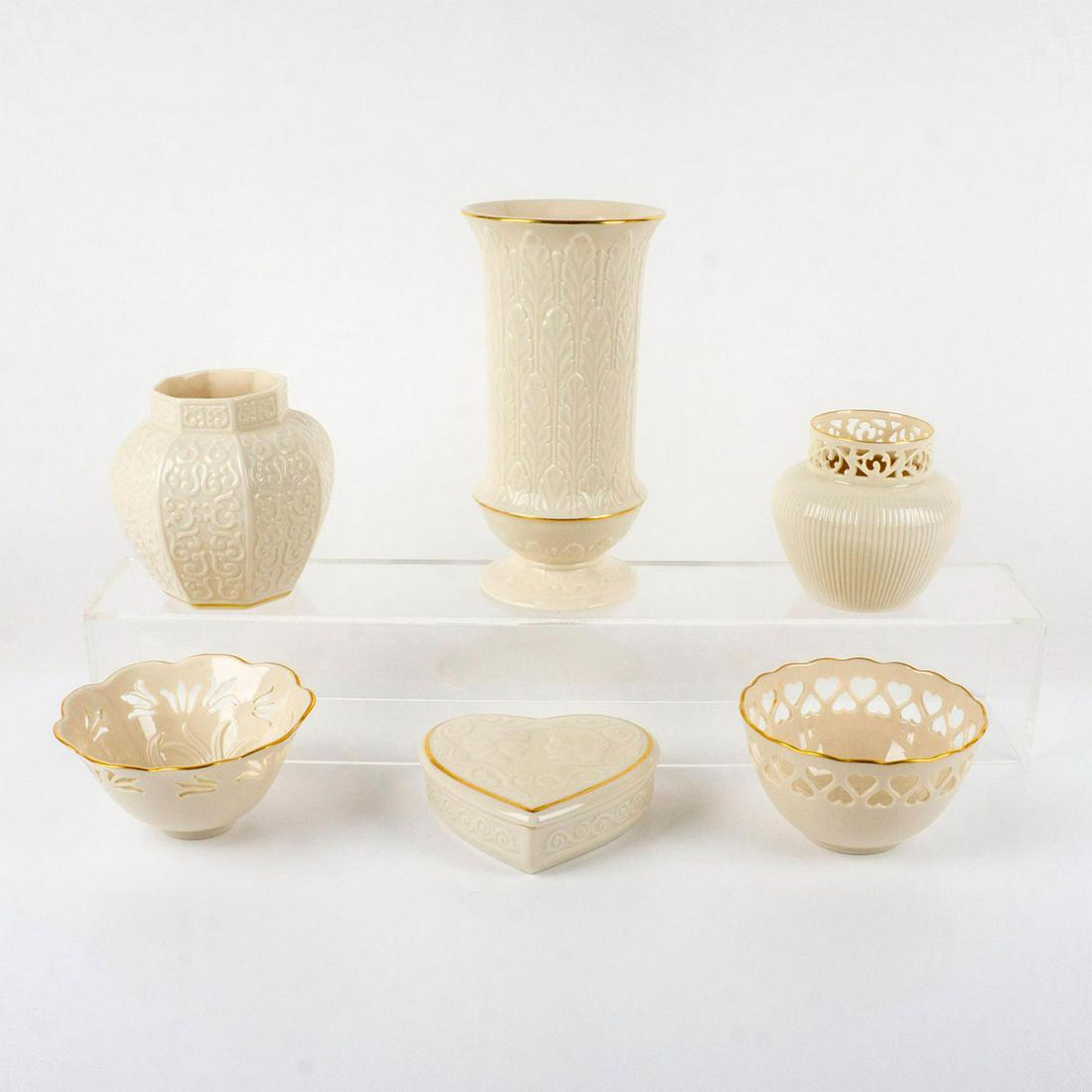 6pc Assortment of Lenox Porcelain Gold Decorative Ware (1 of 2)