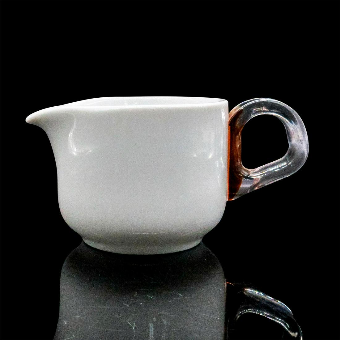 Guzzini Porcelain Milk Jug, White With Clear, Orange Handle (1 of 8)