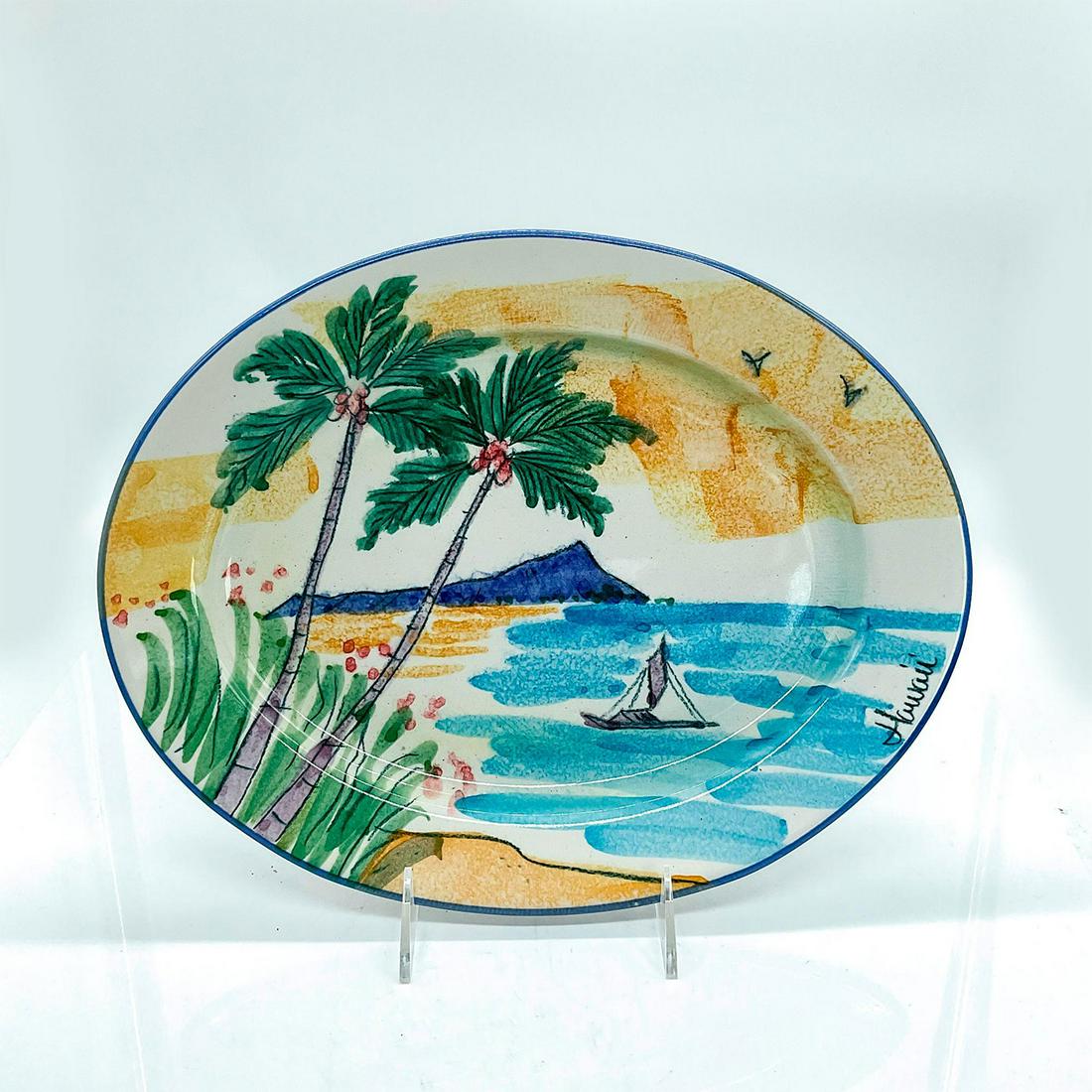 Vintage Tropical Clay Hawaii, Decorative Hawaiiana Plate (1 of 2)