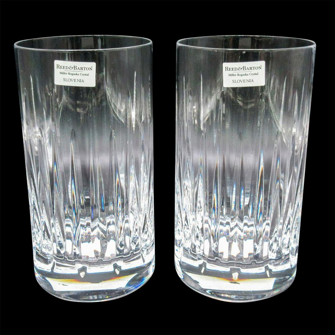 2pc Reed and; Barton Highball Clear Crystal Glasses, Soho (1 of 4)