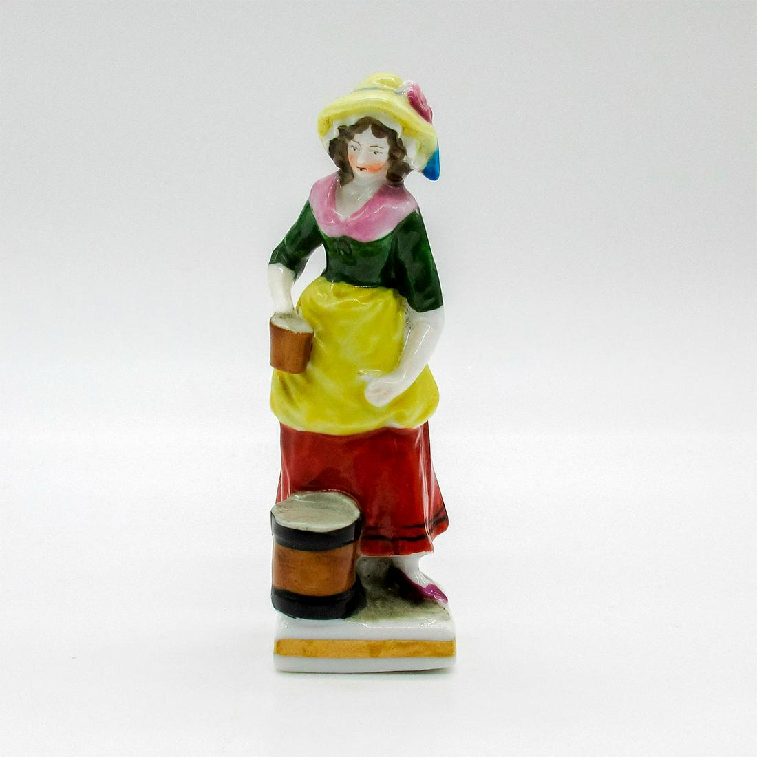 Antique Chelsea Miniature Figurine, Maid with Bucket (1 of 4)