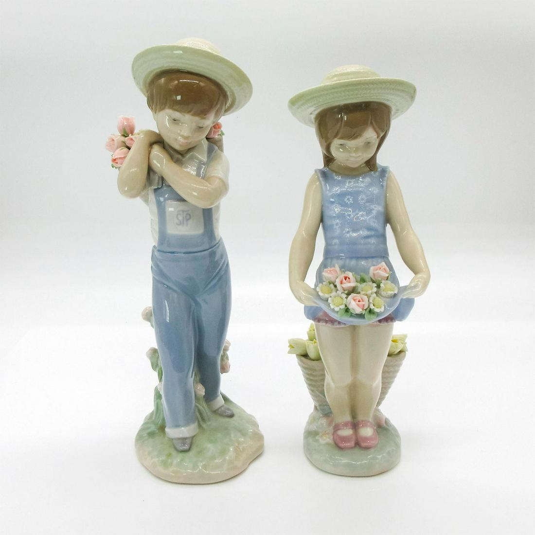 2pc Vintage Lladro Figurines, Flower Harvest & My Flowers (1 of 5)