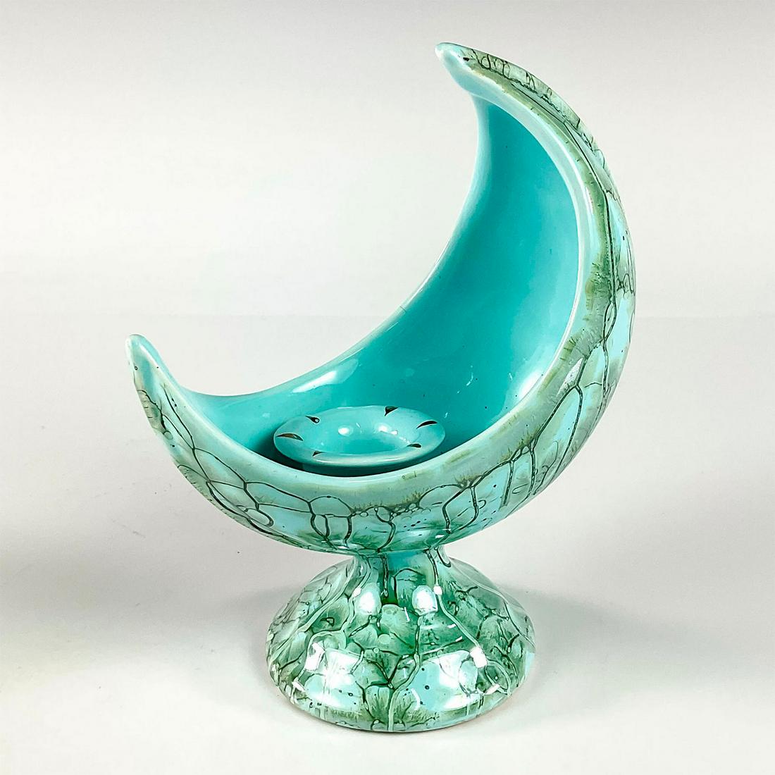 Vintage Delft Holland Aqua Crescent Moon Candle Holder (1 of 3)