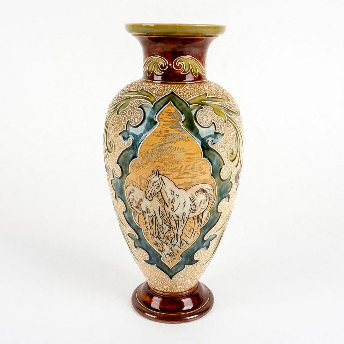 Doulton Lambeth Hannah and Florence Barlow Stoneware Vase (1 of 3)