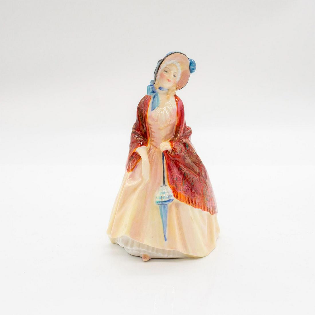 Paisley Shawl HN1988 - Royal Doulton Figurine: Glazed porcelain figure. Royal Doulton backstamp on bottom. Harradine Classics series. #britishceramics Artist: Leslie Harradine Issued: 1946 - 1975 Dimensions: 6.25"H Manufacturer: Royal Doulton Coun