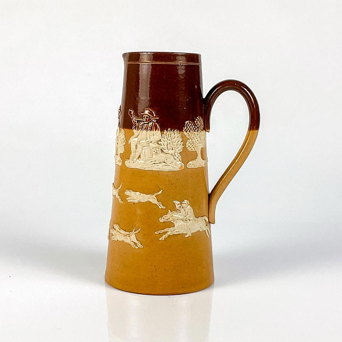 Antique Doulton Lambeth Stoneware Hunting Ware Pitcher (1 of 3)