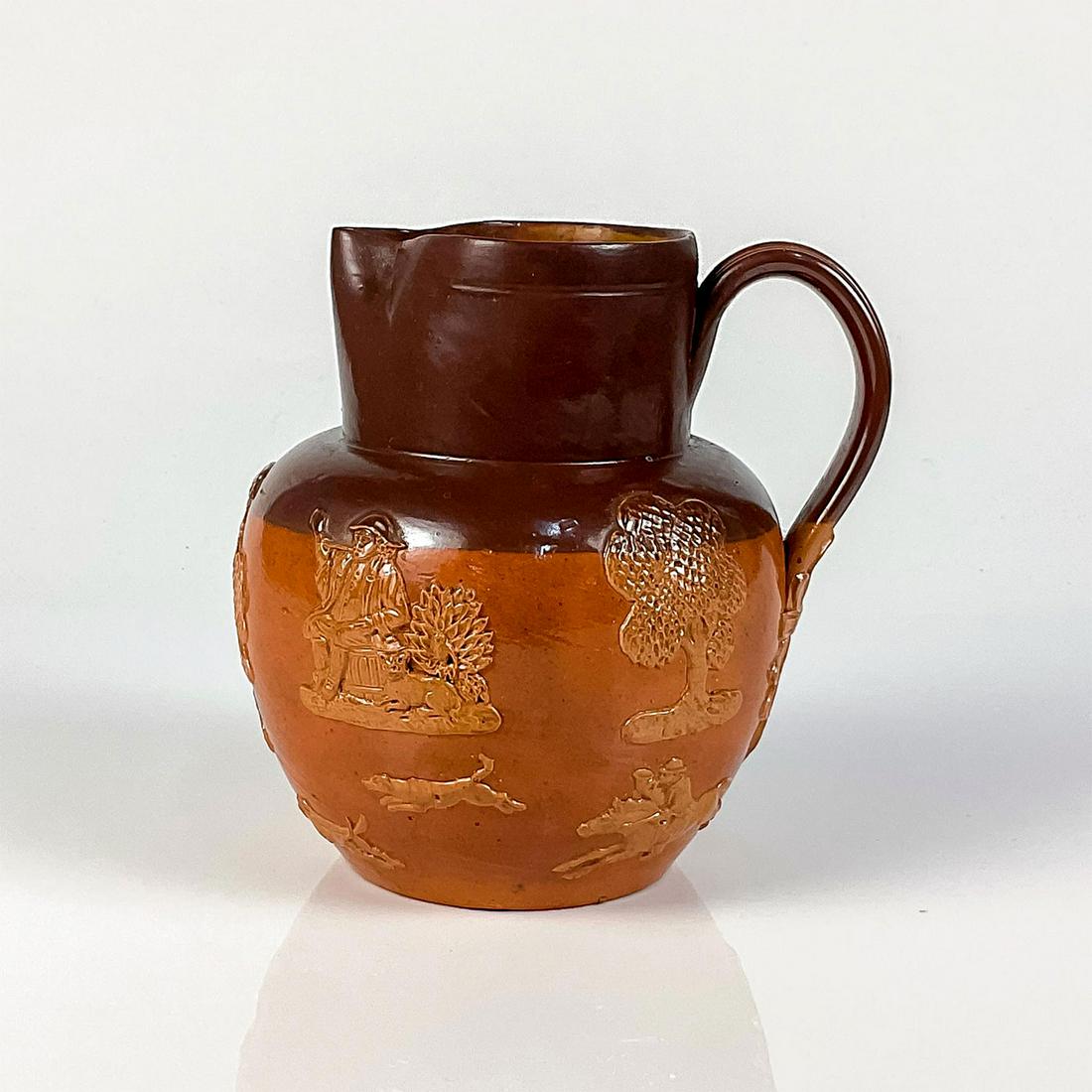 Antique Doulton Lambeth Stoneware Hunting Ware Jug (1 of 3)