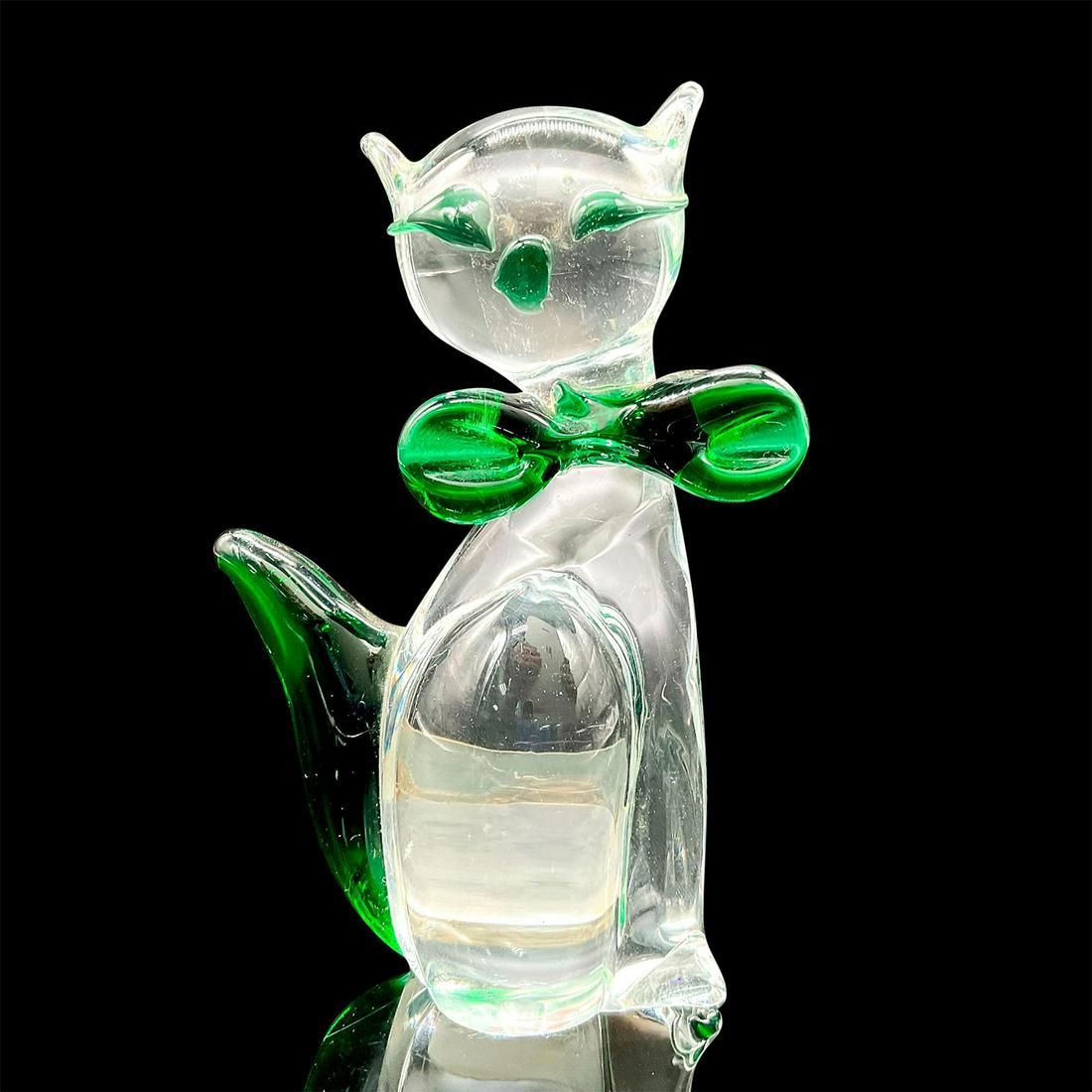 Vintage Arte Murano Icet Glass Paperweight, Cat (1 of 4)