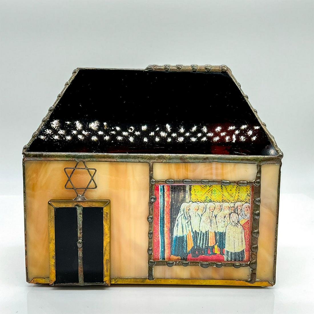 Leona M. Fein (b. 1930) Glass House Tzedakah Money Box (1 of 4)