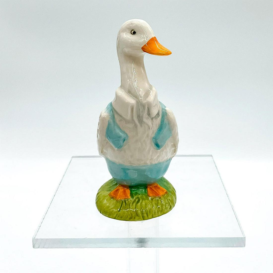 Mr.Drake Puddle Duck - Royal Albert - Beatrix Potter Figurine: Small size porcelain hand painted in glossy finish. Royal Albert backstamp. This item has no reserve. Issued: 1979 - 1989 Dimensions: 2.25" W x 4.25" H x 1.75" Diameter Manufacturer: Royal Albert Coun
