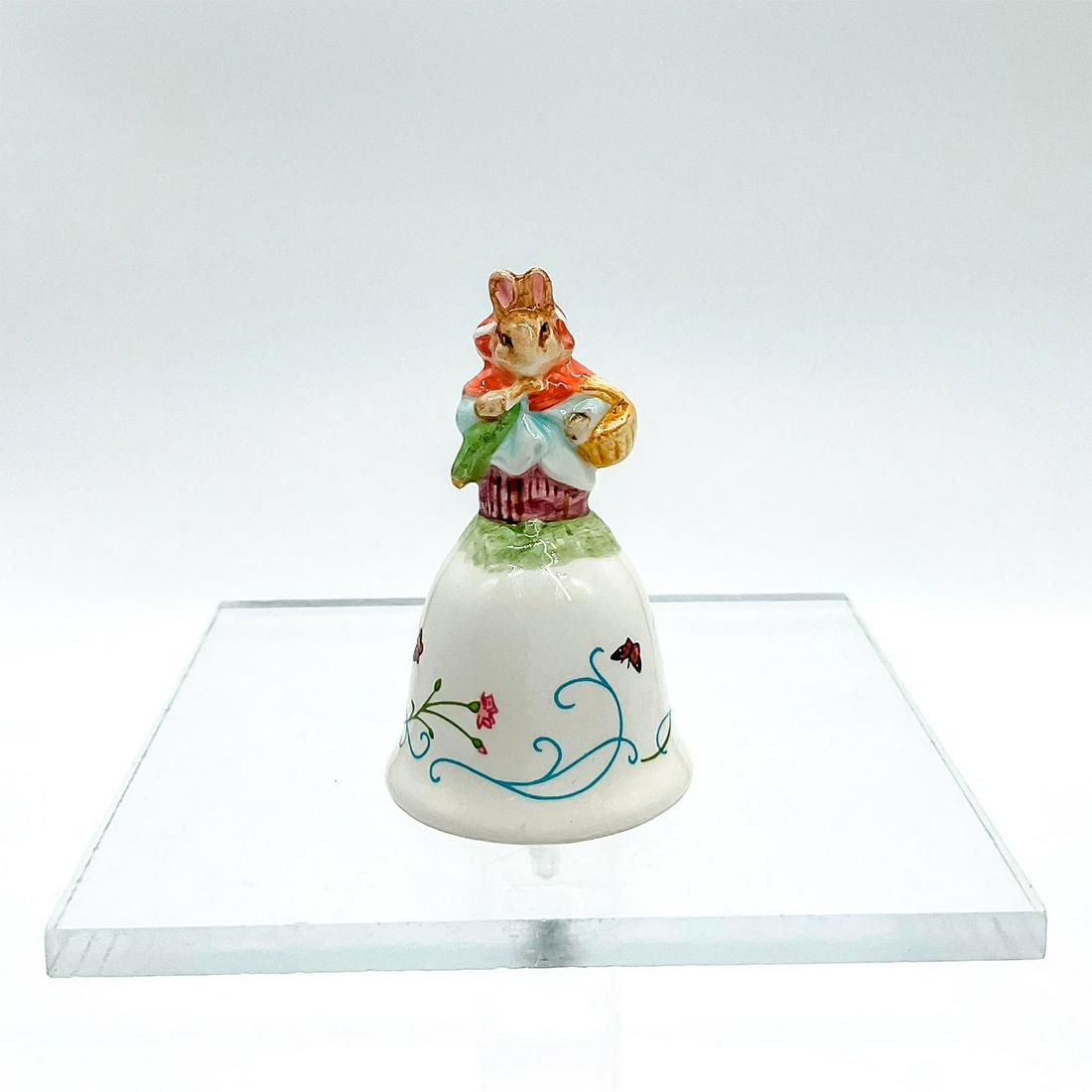 Schmid Beatrix Potter Miniature Tea Bell: Miniature Rabbit Easter bunny decorated in glossy finish. Schmid and F Warne & Co. backstamp and label. This item has no reserve. Issued: 1992 Dimensions: 2.5" H Manufacturer: Schmid Country of Origin