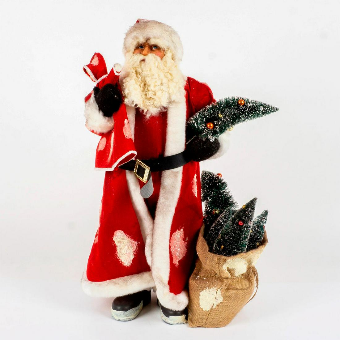 Vintage Handmade Santa Stand Up Doll With Christmas Trees (1 of 6)