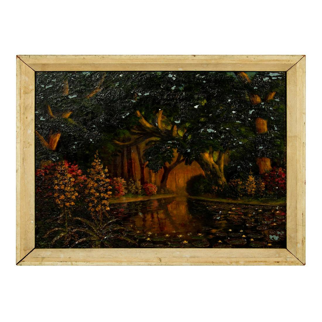 Vintage Oil Painting on Canvasboard Landscape (1 of 7)