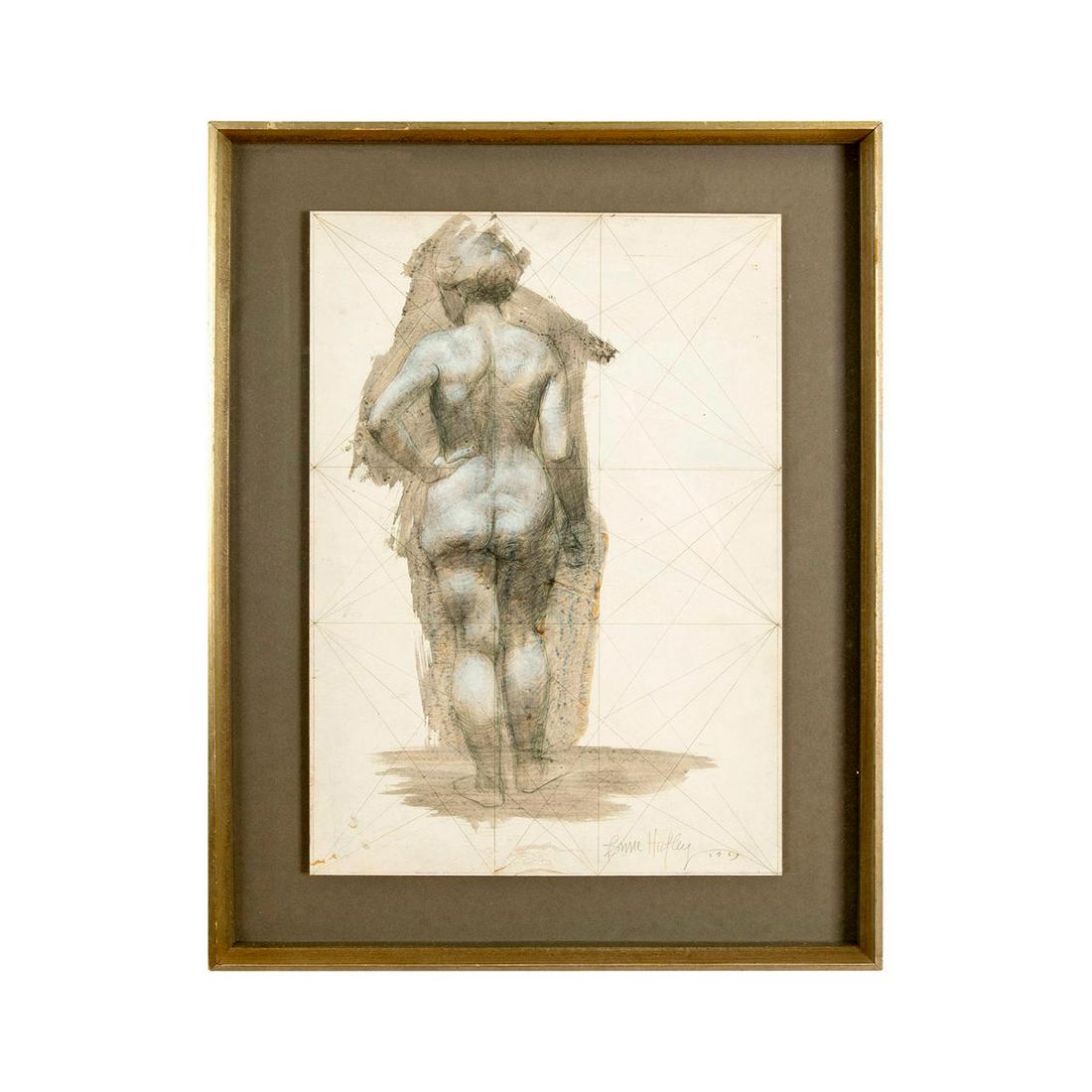 Bruce Hafley (American, 1920-2011) Signed Mixed Media (1 of 4)