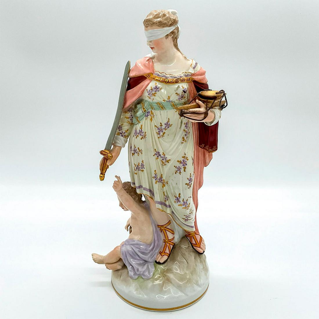 Antique Kpm Porcelain Figurine, Lady Of Justice