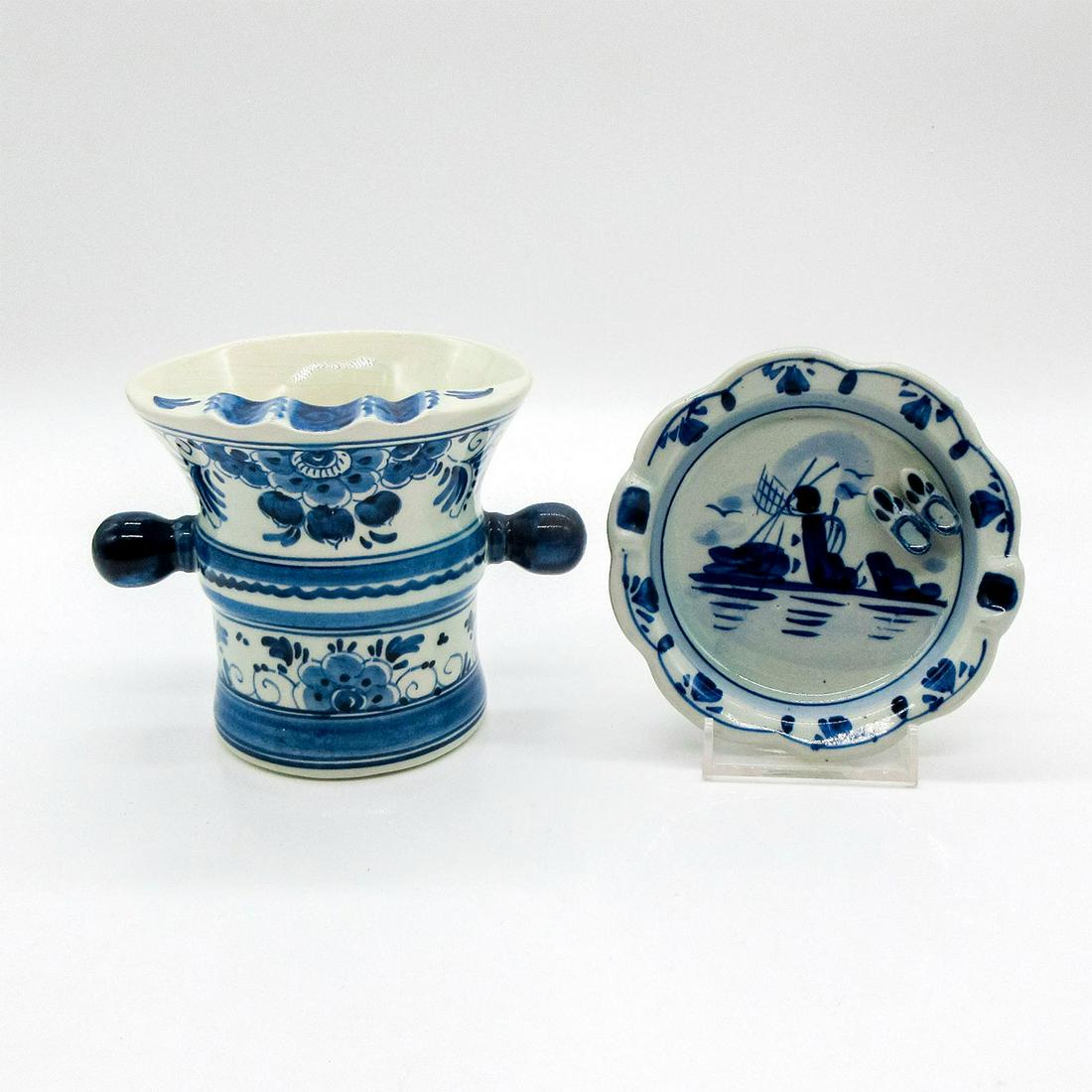 2pc Delft Hand Painted Cobalt Blue and White Pieces (1 of 2)