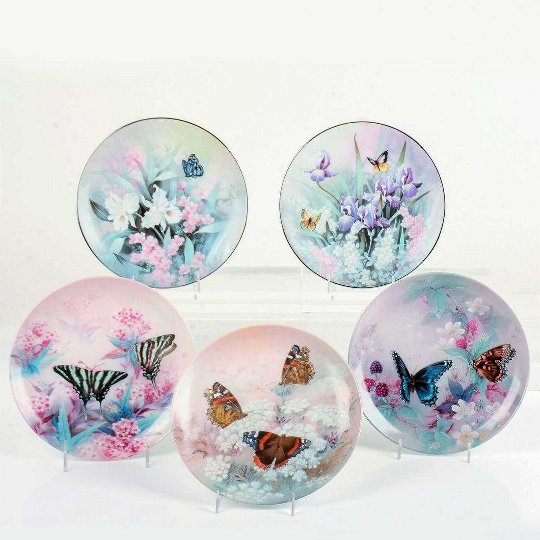 5pc Assorted Decorative Floral with Butterflies Plates (1 of 8)