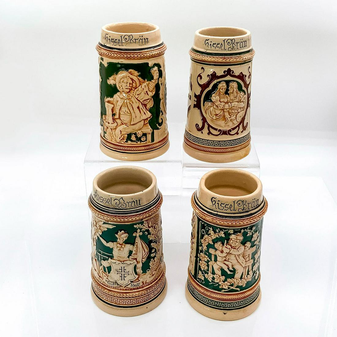 4pc Vintage German Pottery Beer Steins, Kissel Brau (1 of 3)