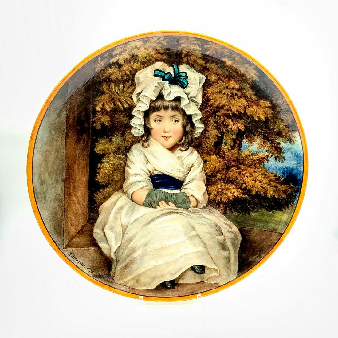 Antique Minton Large Faience Portrait Plate, E. Broughton (1 of 3)