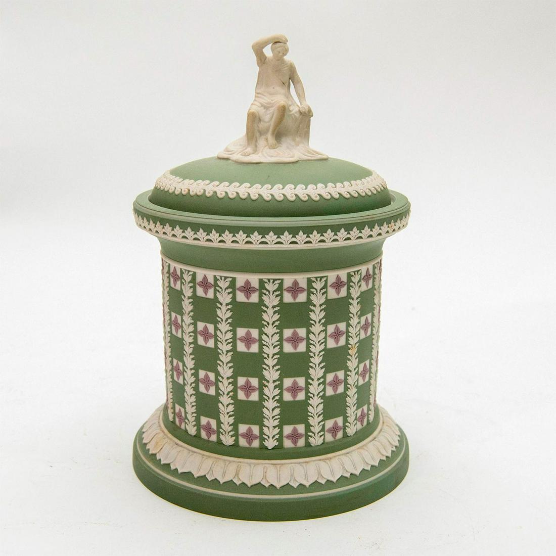 20th c. Wedgwood Tricolor Jasperware, Diceware Tobacco Jar (1 of 4)