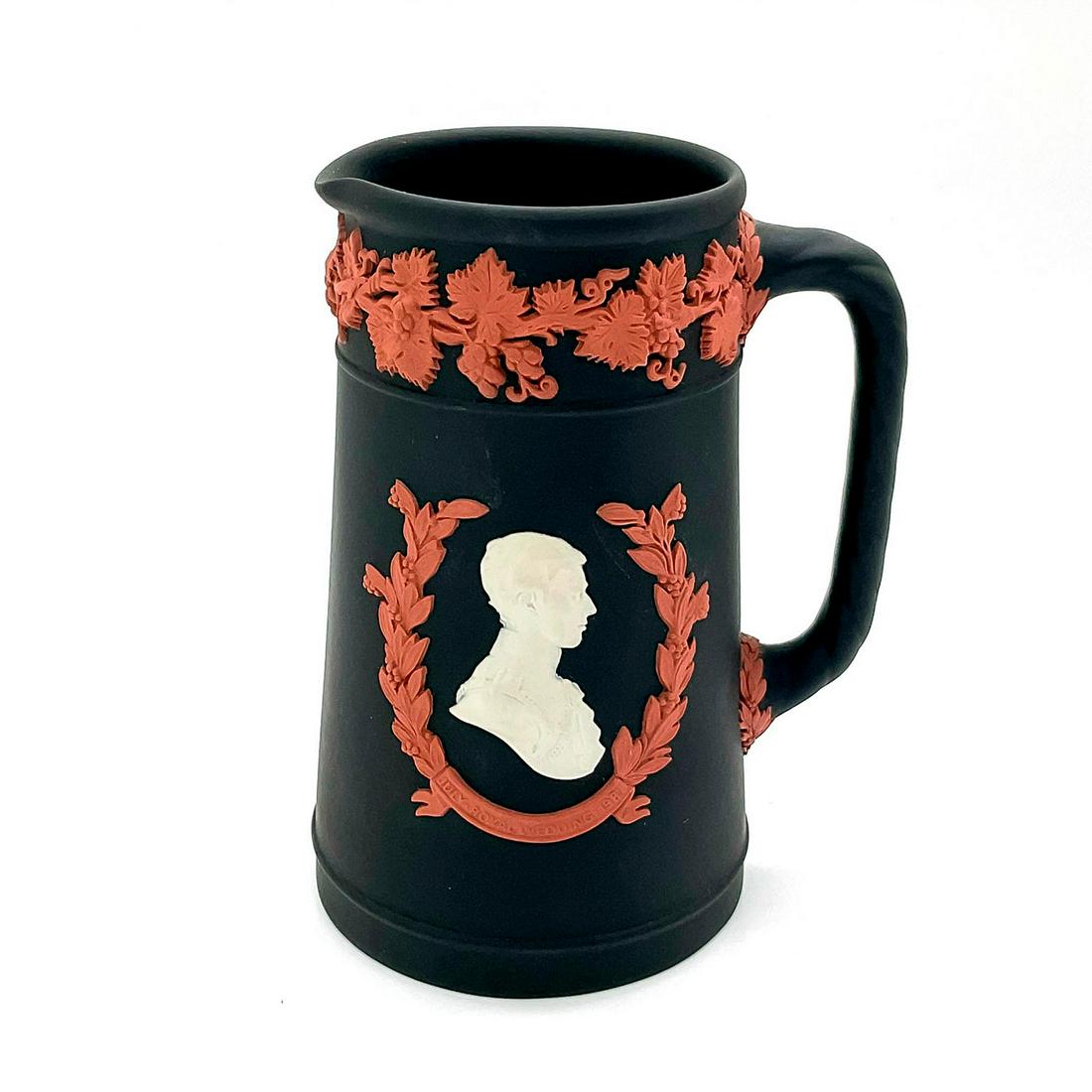Wedgwood Black Jasperware Pitcher, The Royal Wedding 1981 (1 of 3)
