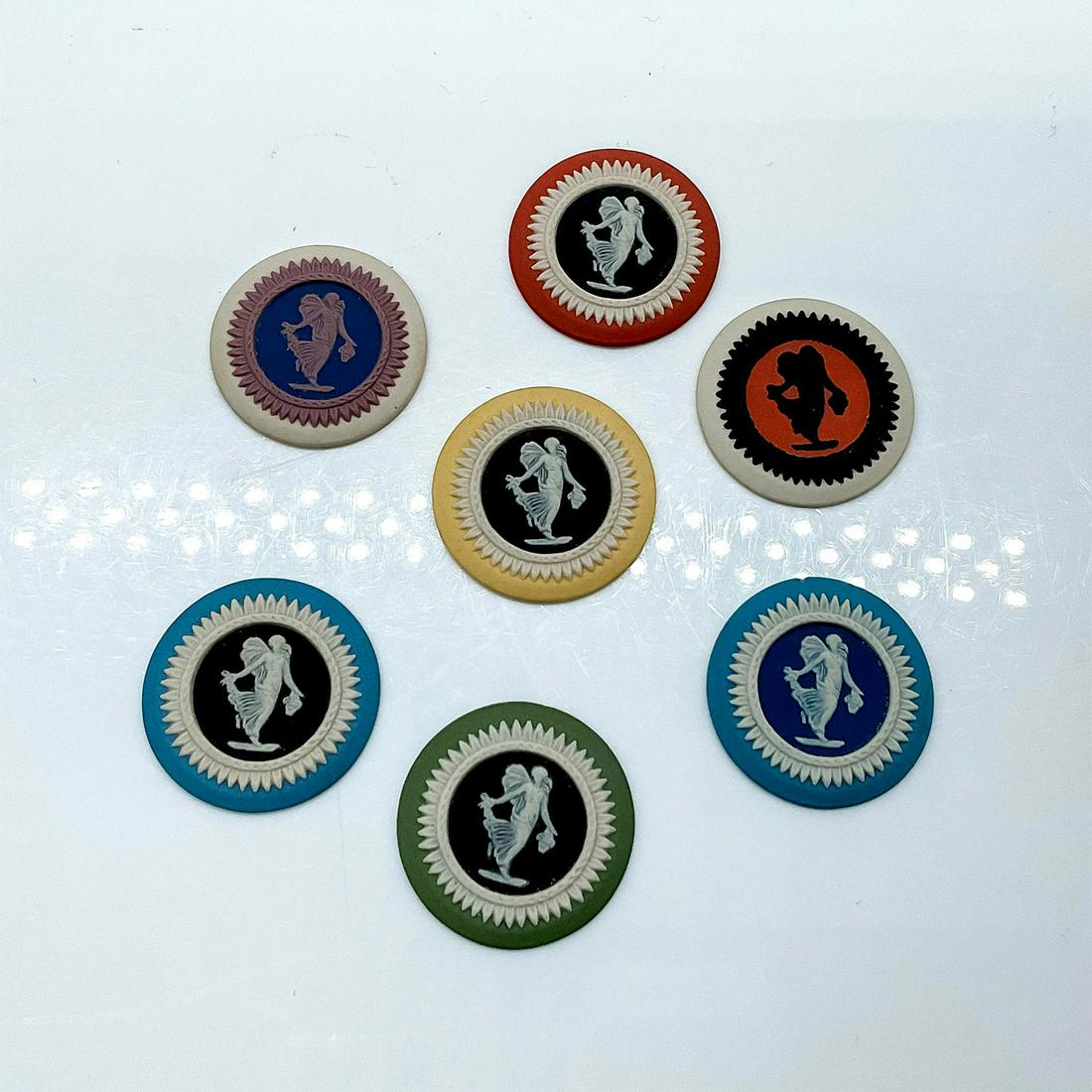 7pc Wedgwood Tri-Color Jasperware Medallions (1 of 2)