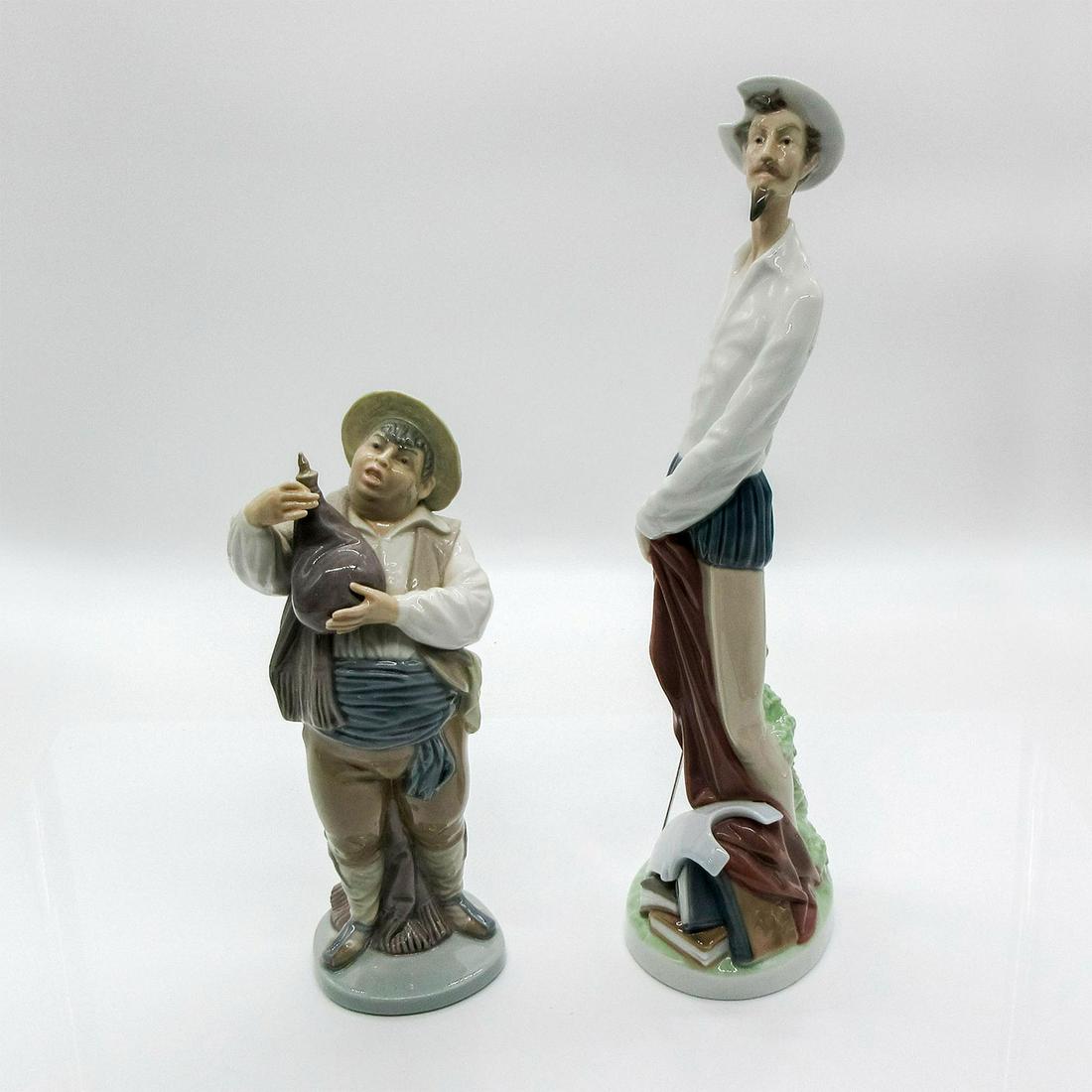2pc Vintage Lladro Glossy Figurines, Don Quixote And Sancho (1 of 3)