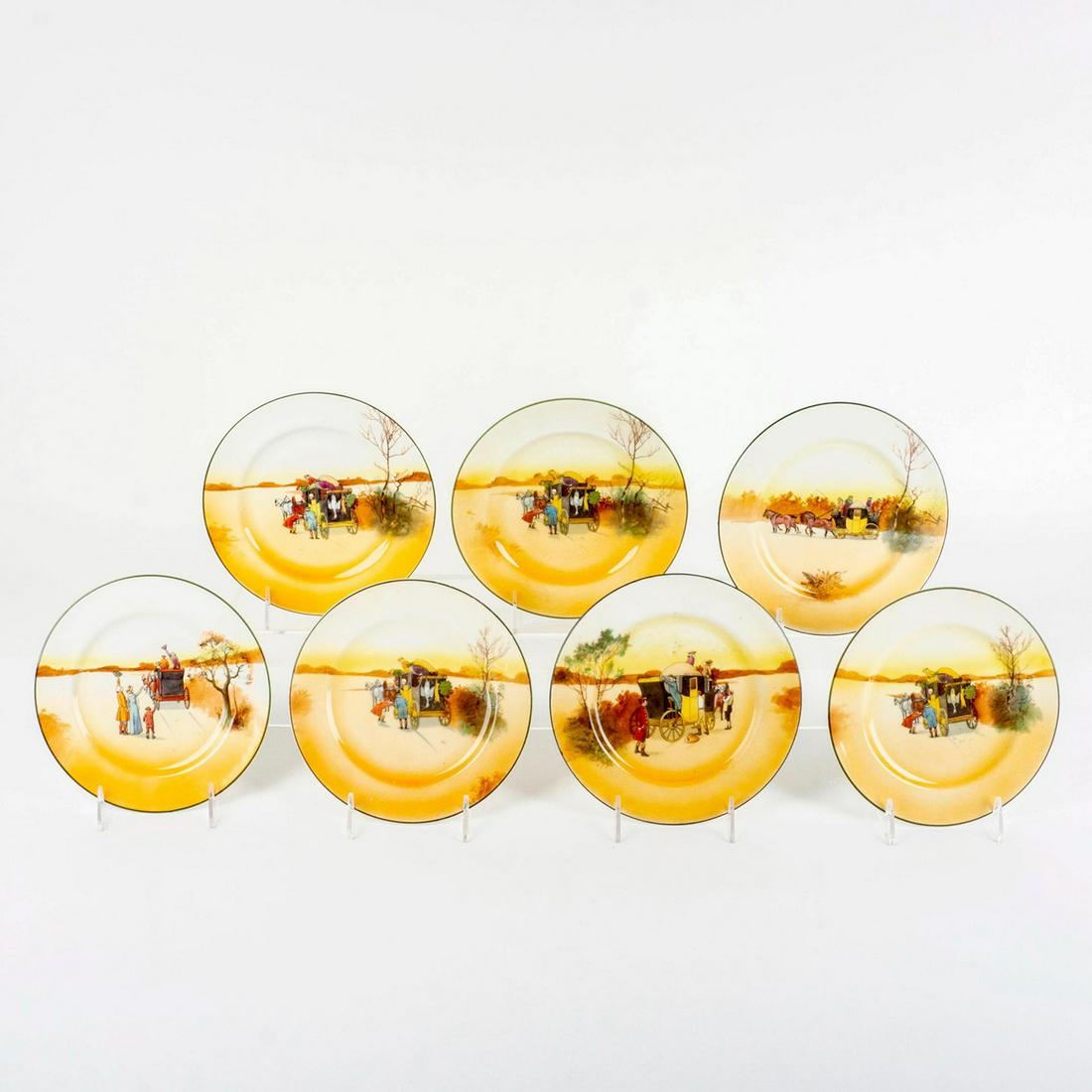 7pc Royal Doulton Porcelain Coaching Plates (1 of 2)