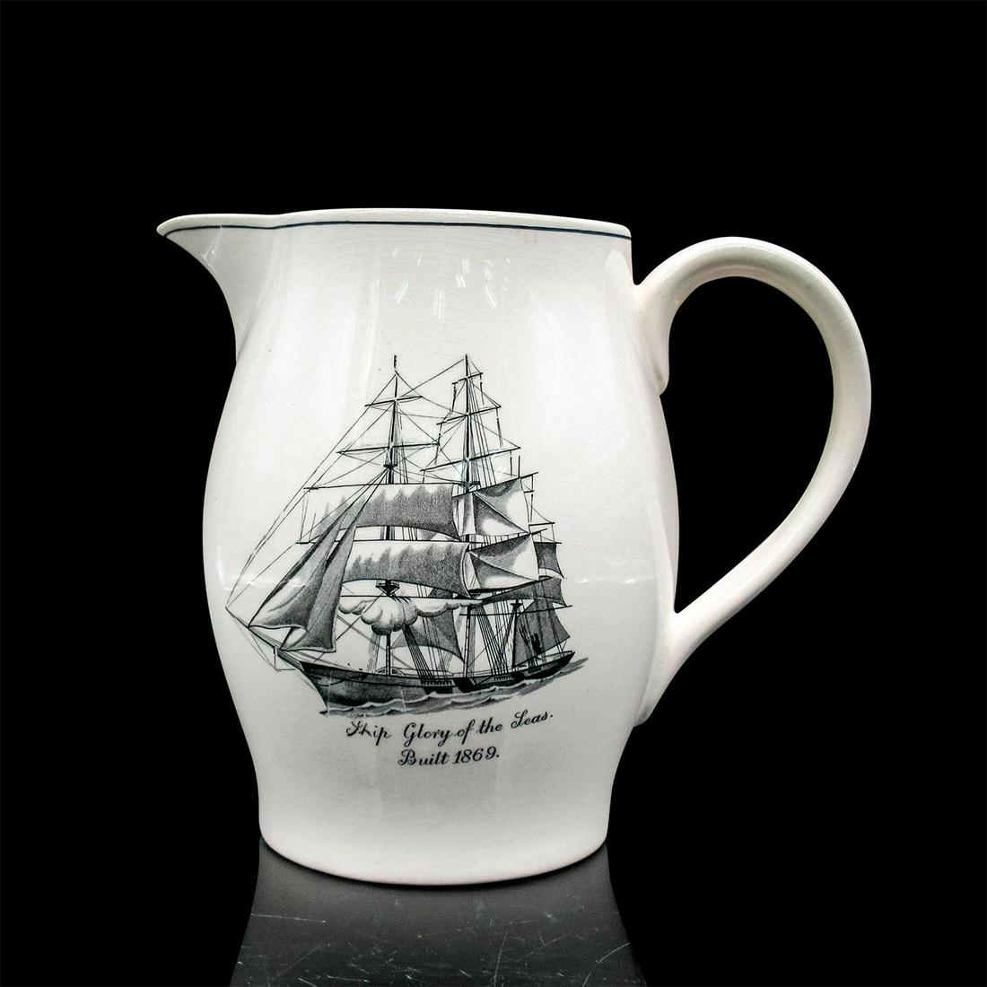 Vintage Spode Pitcher, Cygnet of Salem and Glory of the Seas (1 of 3)