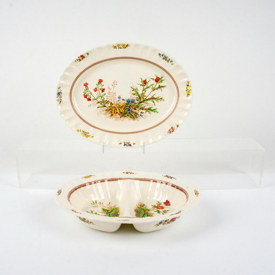 2pc Vintage Spode Serving Trays, Rosalie Pattern (1 of 3)