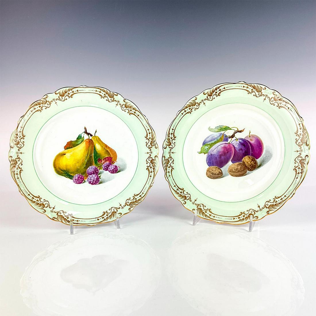 2pc Vintage Shelley Decorative Dinner Plates, Fruits (1 of 2)