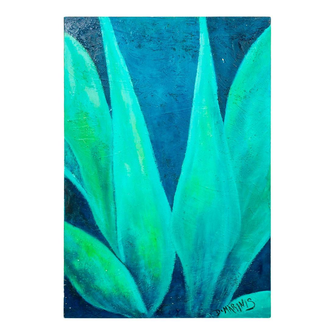 DeMarinis Artist Signed Oil Painting on Canvas, Aloe (1 of 6)