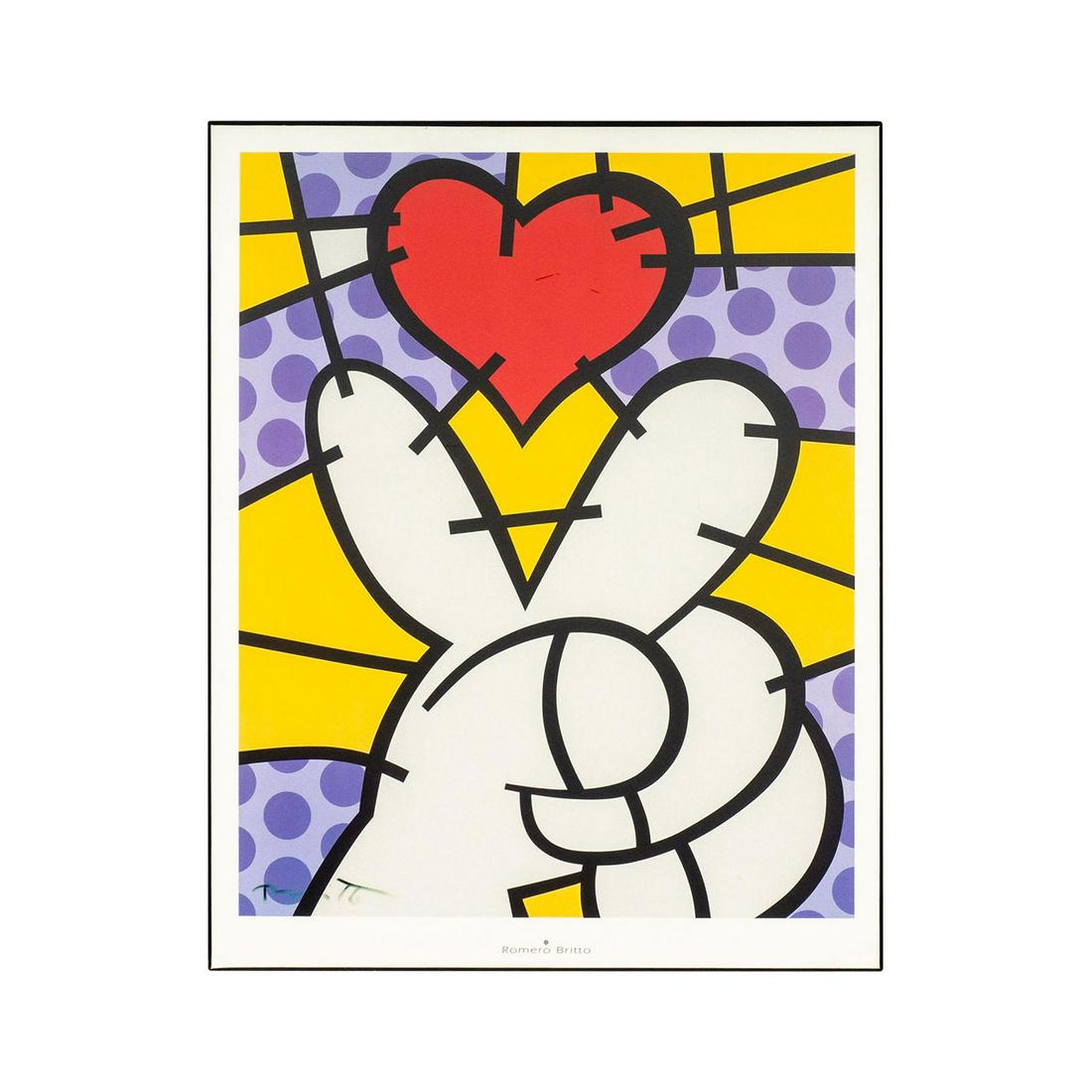 Romero Britto Red Heart Fine Art Print on Board (1 of 6)