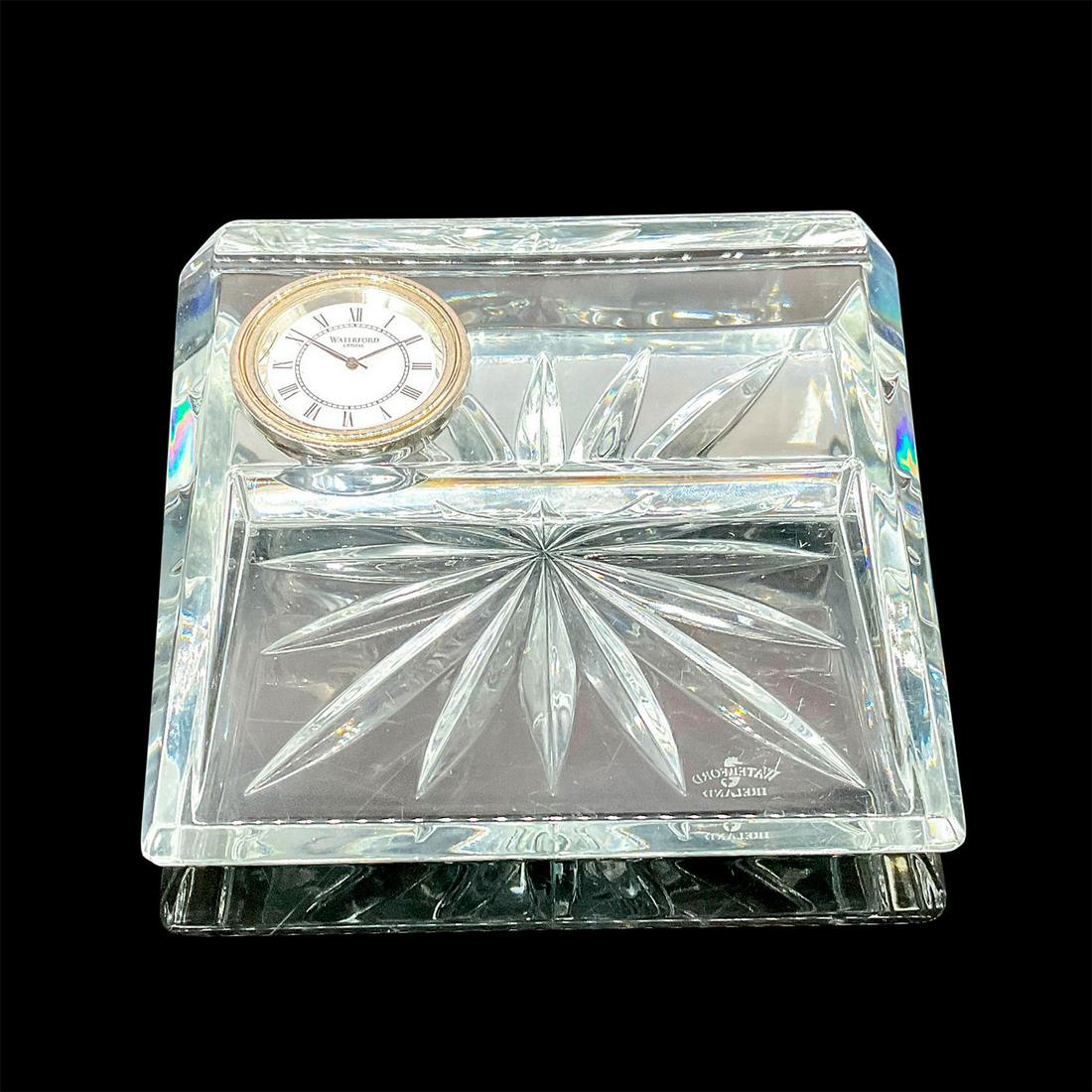 Waterford Crystal Desk Clock With Card /PenHolder (1 of 3)