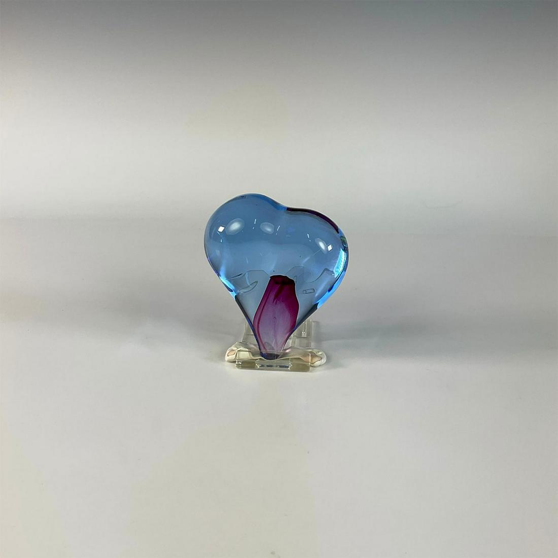 Kosta Boda Artist Signed Glass Paperweight, Heartbeat (1 of 3)