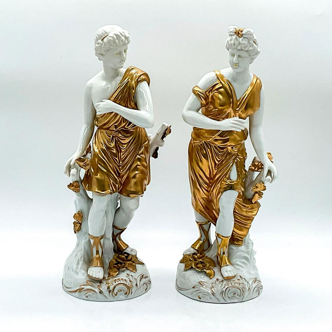 Pair of Capodimonte Style Figurines, Apollo and Artemis (1 of 5)